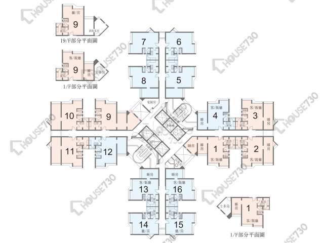 嘉盛苑 平面圖 嘉盛苑 嘉揚閣 (D座) 1-38樓 樓層平面圖 - House730