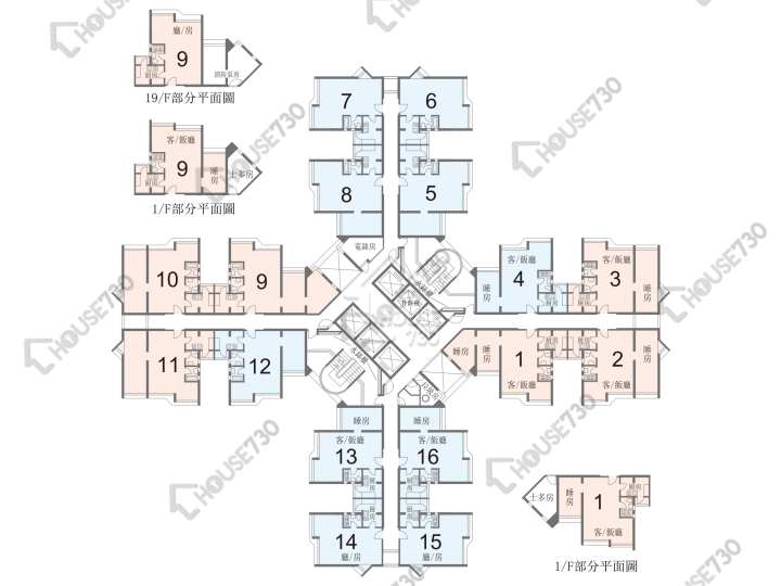 嘉盛苑 平面圖 嘉盛苑 嘉揚閣 (D座) 1-38樓 樓層平面圖 - House730