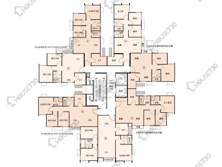 又一居 平面圖 又一居 10座 1-9樓 樓層平面圖 - House730