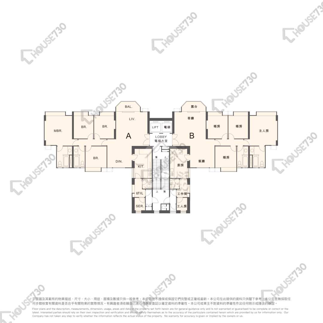 大圍 瑞峰花園 低層 樓層平面圖 4座-高層/中層/低層 House730-6989872