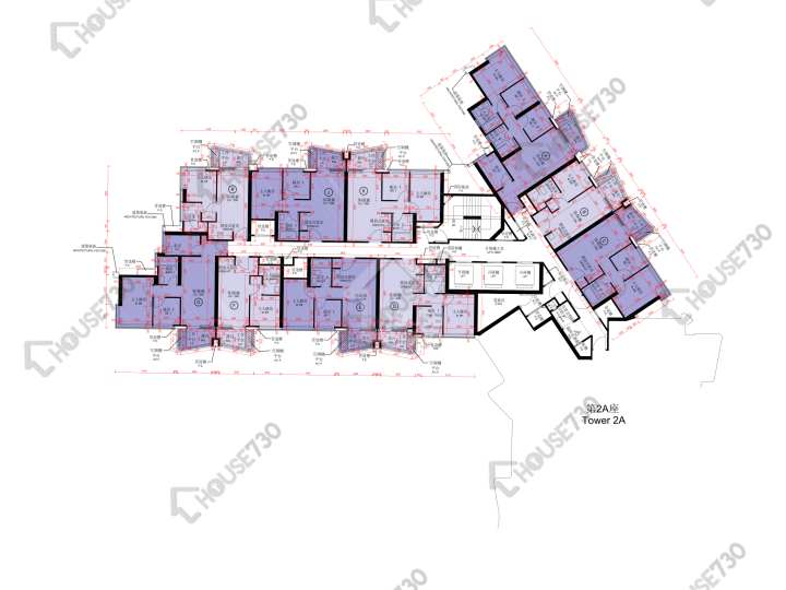 維港1號 平面圖 維港1號 2B座 2-3,5-12,15-23,25-33,35樓 樓層平面圖 - House730
