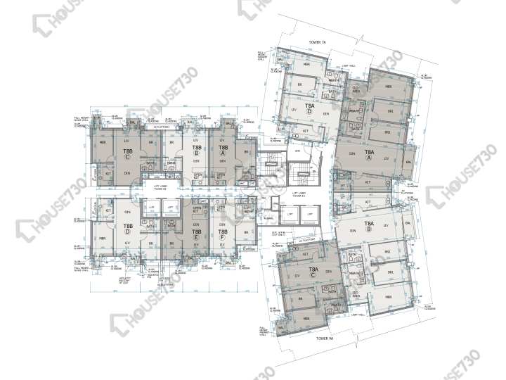朗濤 平面圖 朗濤 8A座 3,5-12,15樓 樓層平面圖 - House730