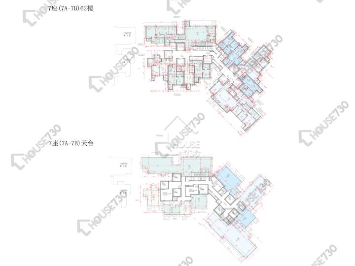 柏傲莊 平面圖 柏傲莊 2期 7座 (7A) 62樓 樓層平面圖 - House730