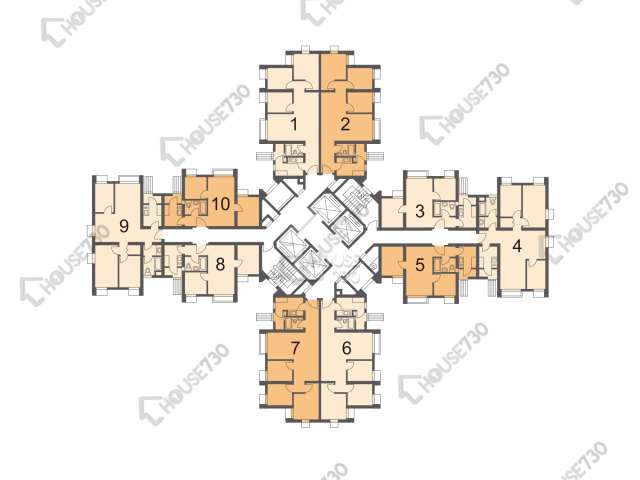 美松苑 平面圖 美松苑 富松閣 (A座) 1-35樓 樓層平面圖 - House730
