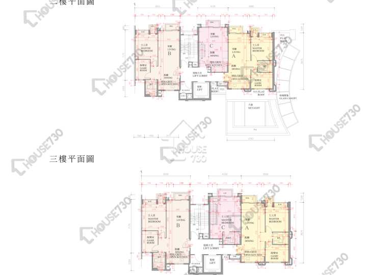 逸瓏灣 平面圖 逸瓏灣 II 低座7座 2-3樓 樓層平面圖 - House730
