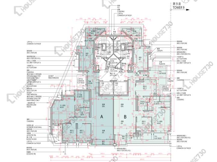 高爾夫.御苑 平面圖 高爾夫.御苑 8座 1樓 樓層平面圖 - House730