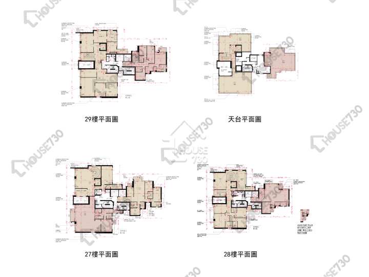 傲玟 平面圖 傲玟 1座 27-28樓 樓層平面圖 - House730