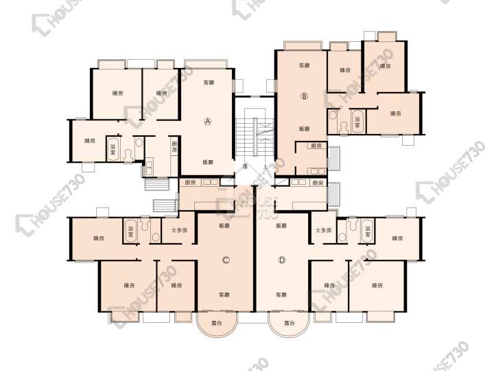 玉桂園 平面圖 玉桂園 2座 1-4樓 樓層平面圖 - House730