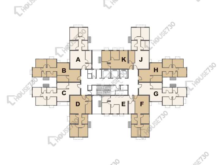 樂軒臺 平面圖 樂軒臺 1座 1-31樓 樓層平面圖 - House730