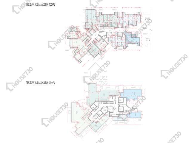 柏傲莊 平面圖 柏傲莊 1期 2座 (2A) 52樓 樓層平面圖 - House730