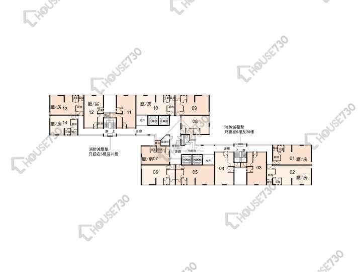 太平邨 平面圖 太平邨 平靜樓 (B座) 2-26樓 樓層平面圖 - House730