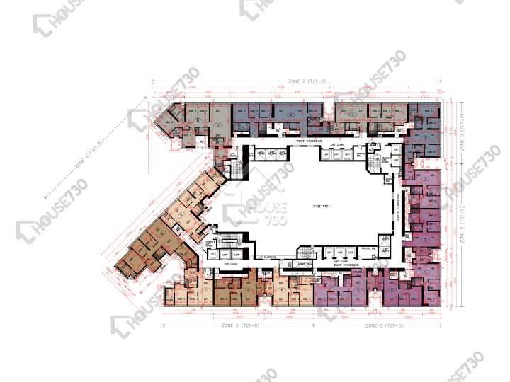 天璽 平面圖 天璽 21座 - 6區 (彗鑽) 36樓 樓層平面圖 - House730