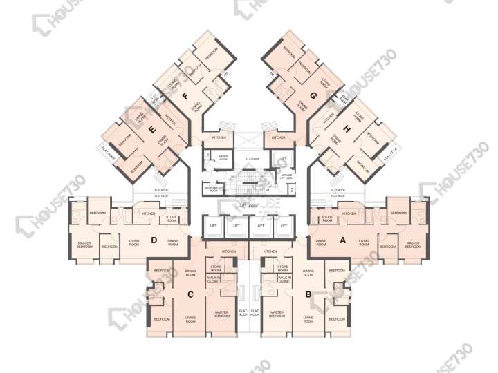 碧堤半島 平面圖 碧堤半島 1期 7座 10樓 樓層平面圖 - House730