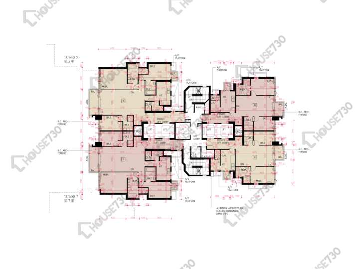 傲玟 平面圖 傲玟 6座 3,5-12,15-17,18樓 樓層平面圖 - House730