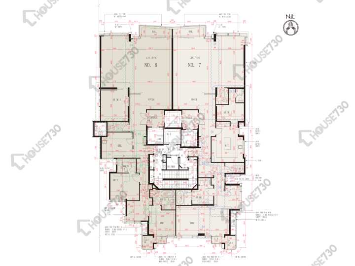 波老道21號 平面圖 波老道21號 1期 6及7號 20樓 樓層平面圖 - House730