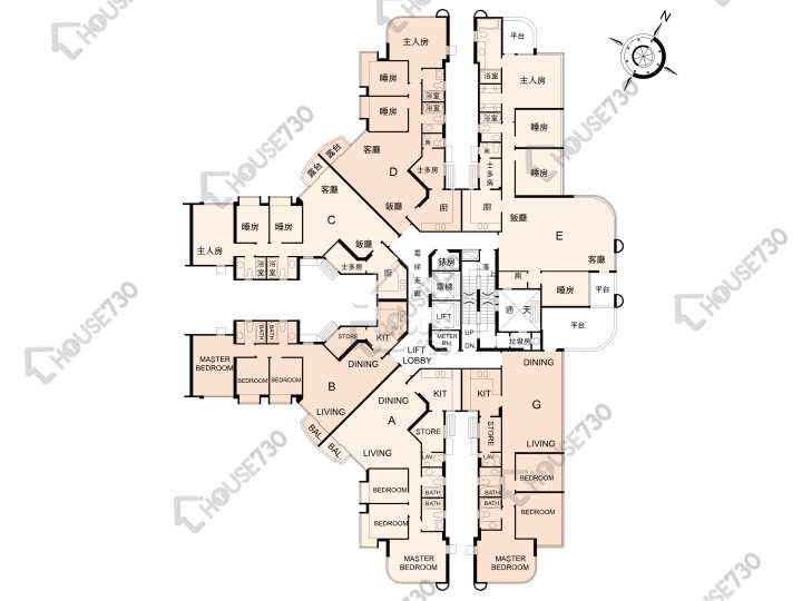 奕翠園 平面圖 奕翠園 9座 10樓 樓層平面圖 - House730