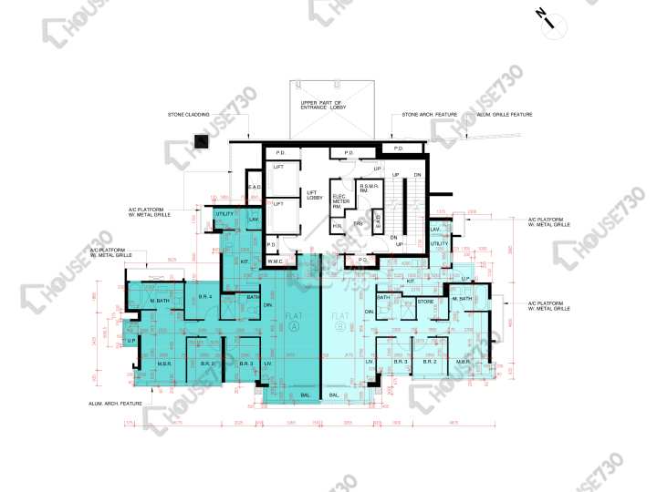 雲海 平面圖 雲海 1期 Cedar Court 1座 1樓 樓層平面圖 - House730