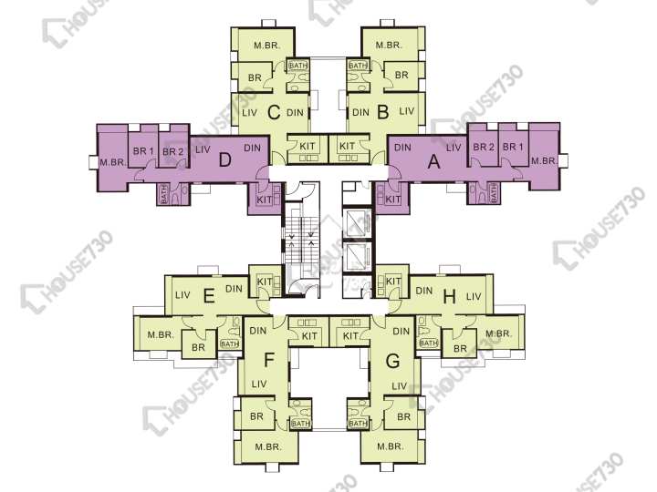 珀麗灣 平面圖 珀麗灣 1期 18座 1-3,5-13,15-23,25-27,28樓 樓層平面圖 - House730