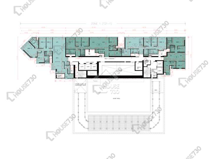 天璽 平面圖 天璽 21座 - 1區 (日鑽) 86樓 樓層平面圖 - House730