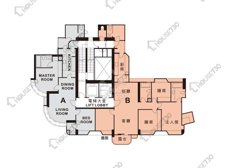 淺水灣道37號 平面圖 淺水灣道 37 號 1座 2-21樓 樓層平面圖 - House730
