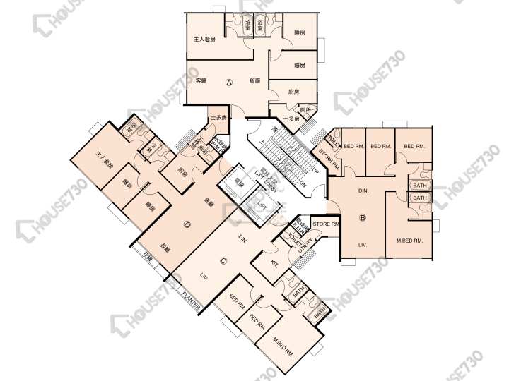 又一居 平面圖 又一居 5座 1-6樓 樓層平面圖 - House730