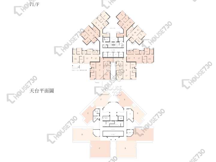碧堤半島 平面圖 碧堤半島 1期 9座 71樓 樓層平面圖 - House730