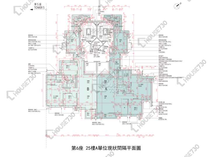 高爾夫.御苑 平面圖 高爾夫.御苑 6座 25樓 樓層平面圖 - House730
