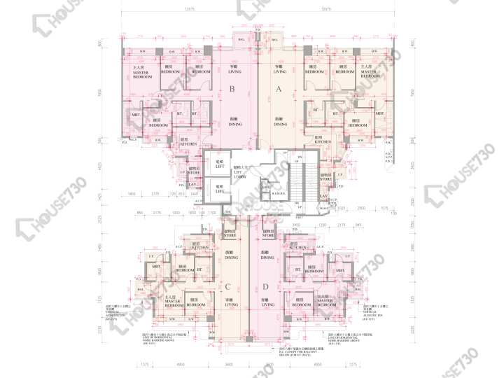 逸瓏灣 平面圖 逸瓏灣 II 大廈12座 8-12,15樓 樓層平面圖 - House730