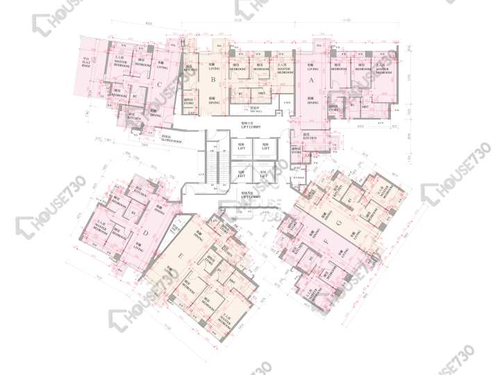 逸瓏灣 平面圖 逸瓏灣 II 大廈9座 2樓 樓層平面圖 - House730