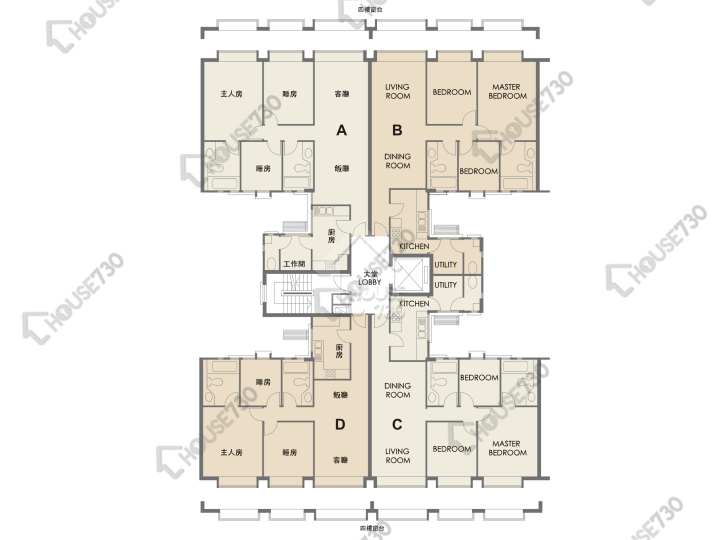 嘉豐花園 平面圖 嘉豐花園 7座 2-4樓 樓層平面圖 - House730
