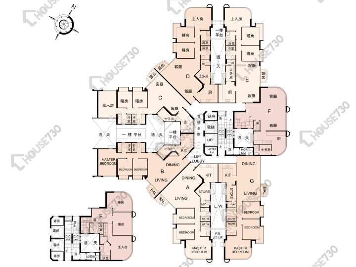 奕翠園 平面圖 奕翠園 9座 1-3,5-8,9樓 樓層平面圖 - House730