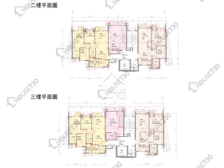 逸珑湾 平面图 逸珑湾 I 低座12座 2-3楼 楼层平面图 - House730