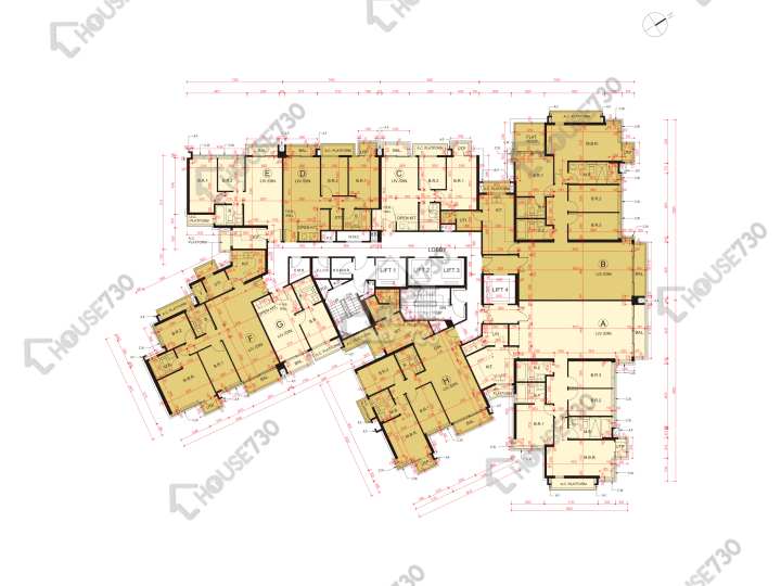 泓碧 平面圖 泓碧 1座 1樓 樓層平面圖 - House730