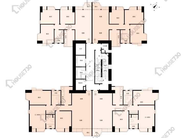 沙田廣場 平面圖 沙田廣場 金星閣 (A座) 1-27樓 樓層平面圖 - House730