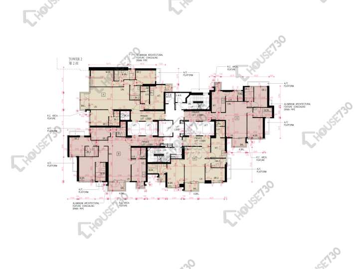 傲玟 平面圖 傲玟 3座 3,5-12,15-23,25樓 樓層平面圖 - House730