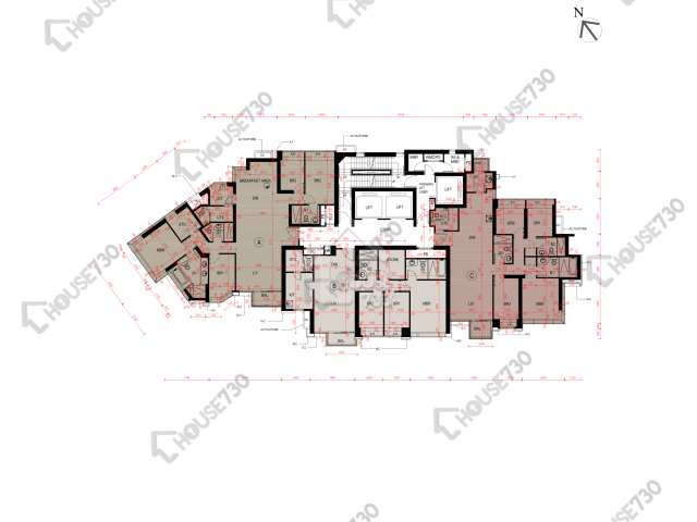瓏璽 平面圖 瓏璽 1座 17-23,25樓 樓層平面圖 - House730