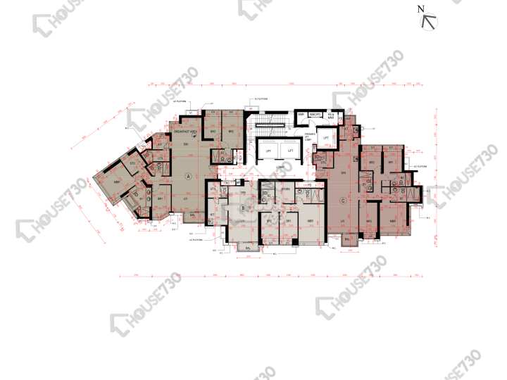 瓏璽 平面圖 瓏璽 1座 17-23,25樓 樓層平面圖 - House730