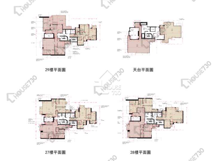 傲玟 平面圖 傲玟 2座 27-28樓 樓層平面圖 - House730