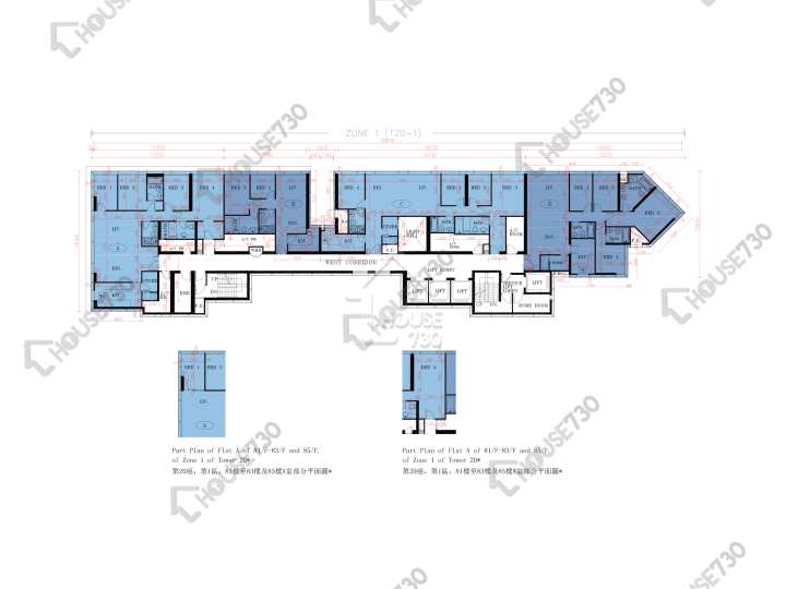 天璽 平面圖 天璽 20座 - 1區 (天鑽) 81-83,85樓 樓層平面圖 - House730