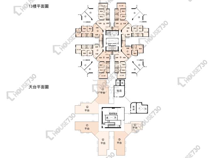 蔚翠花園 平面圖 蔚翠花園 3座 13樓 樓層平面圖 - House730