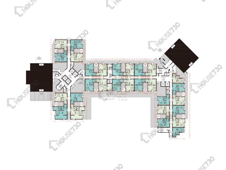 雍明苑 平面圖 雍明苑 B座 (澤明閣) 1樓 樓層平面圖 - House730