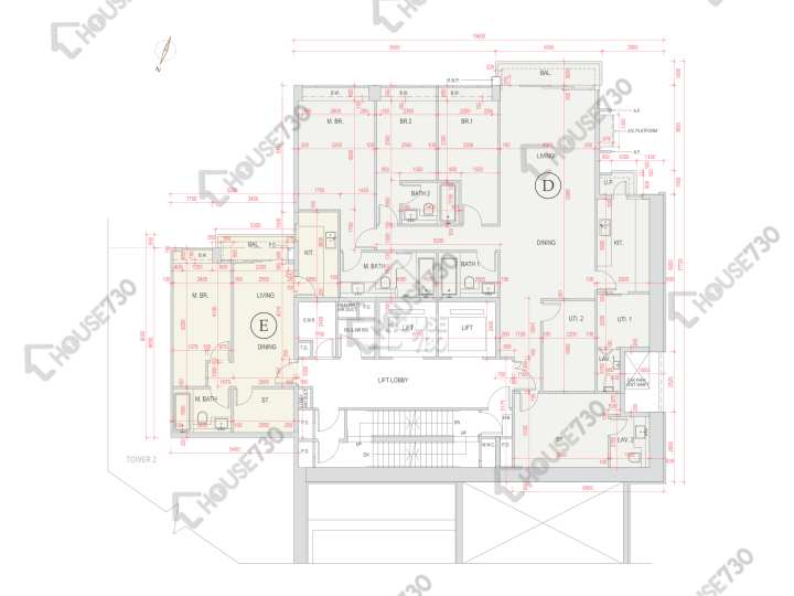 賢文禮士 平面圖 賢文禮士 1座 2樓 樓層平面圖 - House730
