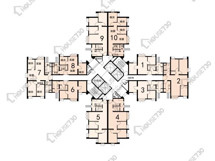 頌明苑 平面圖 頌明苑 輝明閣 (B座) 1-35樓 樓層平面圖 - House730