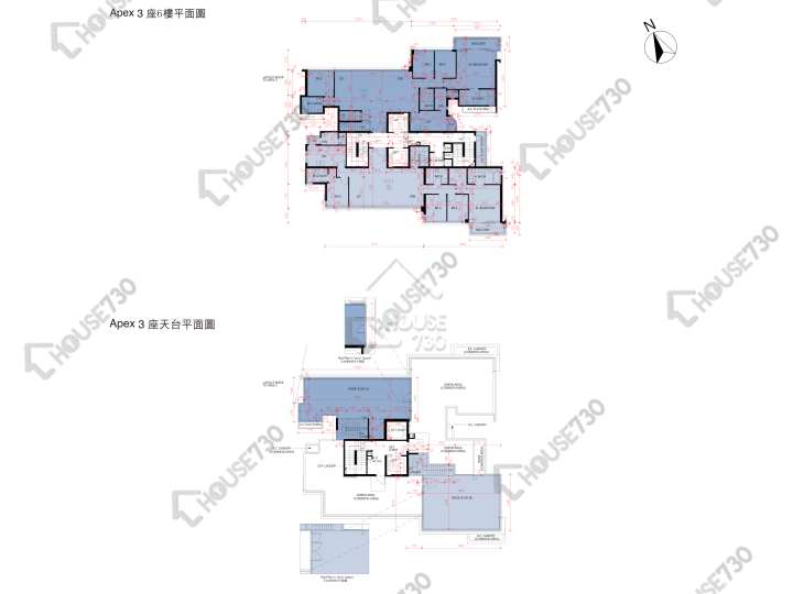 雲端 平面圖 雲端 Apex 3座 6樓 樓層平面圖 - House730