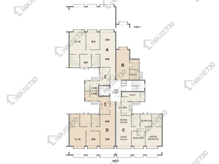 嘉豐花園 平面圖 嘉豐花園 8座 2-4樓 樓層平面圖 - House730