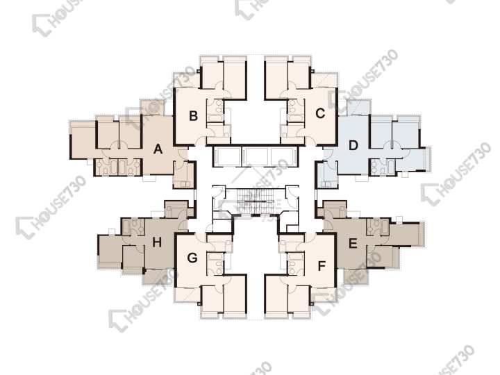 海典軒 平面圖 海典軒 2座 1-3,5-12,15-23,25-33,35-37,38樓 樓層平面圖 - House730