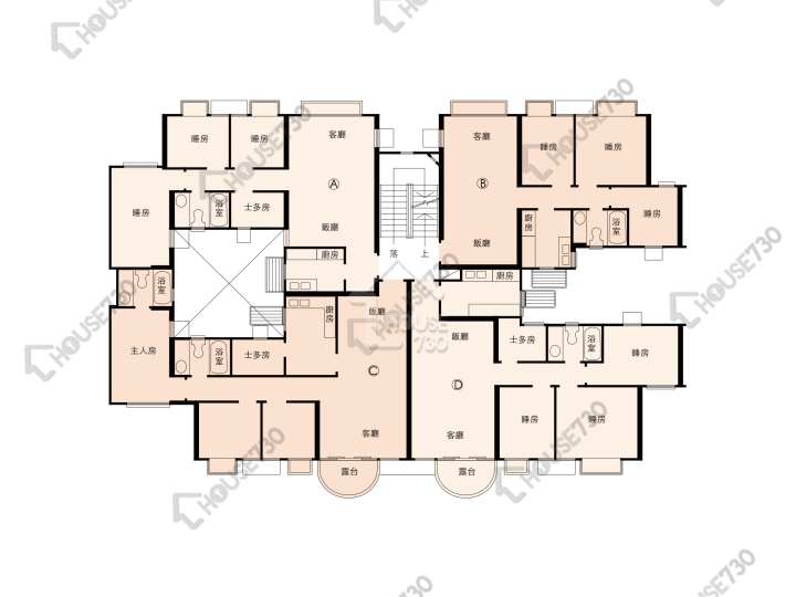 玉桂園 平面圖 玉桂園 1座 1-4樓 樓層平面圖 - House730