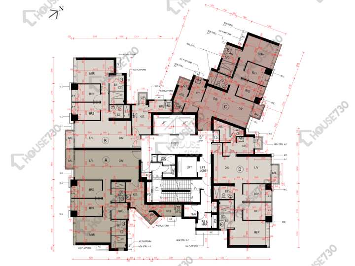 瓏璽 平面圖 瓏璽 3座 7-13,16-23,25樓 樓層平面圖 - House730