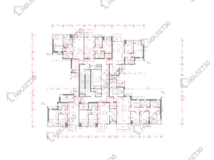 尚豪庭 平面圖 尚豪庭 2座 8-10樓 樓層平面圖 - House730