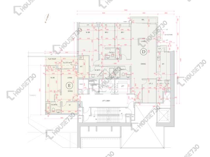 賢文禮士 平面圖 賢文禮士 1座 1樓 樓層平面圖 - House730